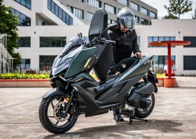 Pour un scooter très axé urbain, le coffre se montre généreux.